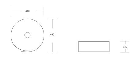 Раковина из сантехнического фарфора Milleau GLACE MU0066-GW 40х50 накладная цвет белый без отверстий под смеситель