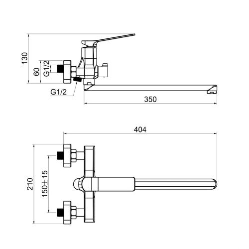 Смеситель для ванны Tokito YOKOHAMA TOK-YOK-1015 настенный хром - фото 5