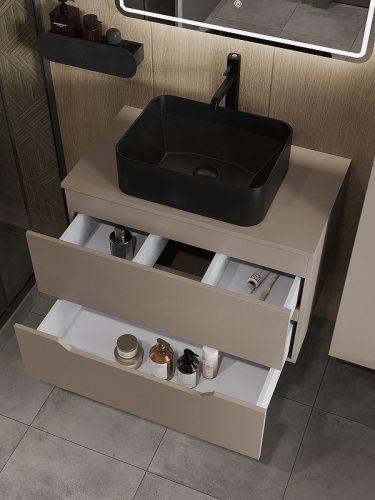 Тумба с раковиной Orange Line Li-80TuLMDF+B02-460MB 80х50 цвет бежевый - фото 4