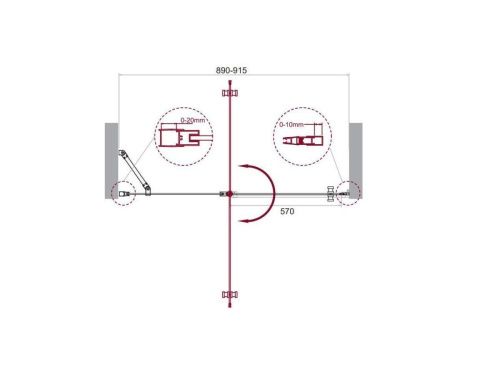 Душевая дверь BelBagno ETNA ETNA-B-12-60/30-C-Cr-90 90х195 стекло прозрачное профиль хром - фото 2