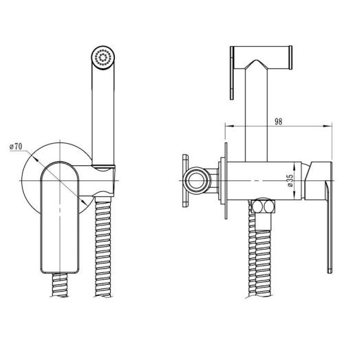 Гигиенический душ со смесителем Voda Neva NVSMHRG розовое золото - фото 3