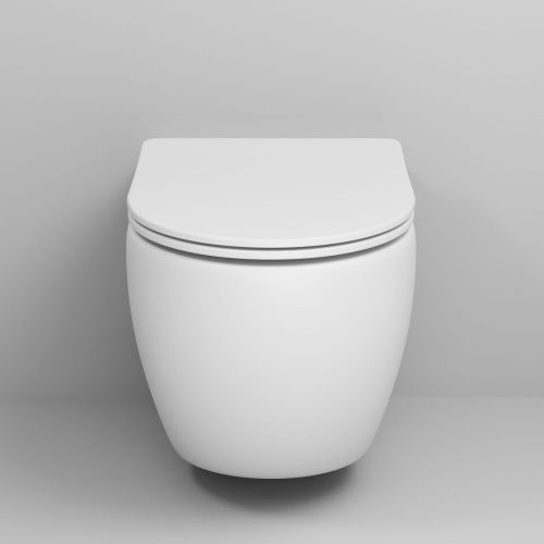 Унитаз подвесной Grossman Color GR-4411MS белый с сиденьем безободковый каскадный смыв - фото 3