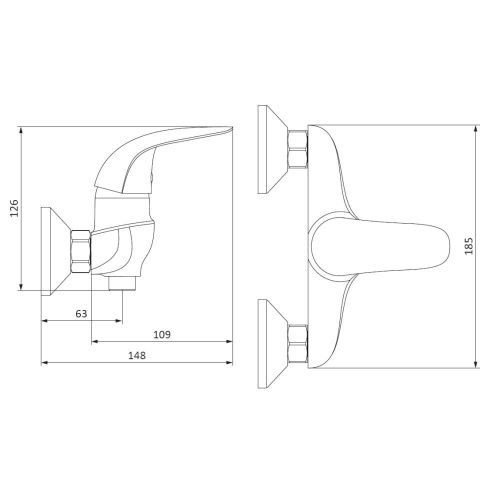 Смеситель для душа Damixa Eclipse 312000001 настенный хром - фото 5