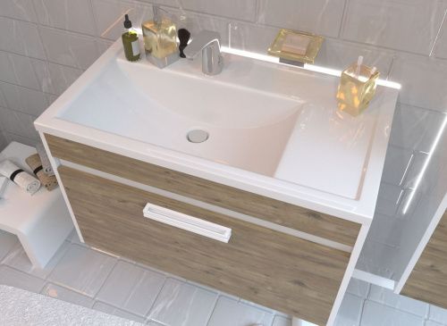 Раковина из искусственного камня Эстет Валенсия ФР-00016486 80х50 накладная цвет белый 1 отверстие под смеситель - фото 4