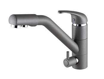 Смеситель для кухни Paulmark HESSEN He213017-402 на мойку хром/серый