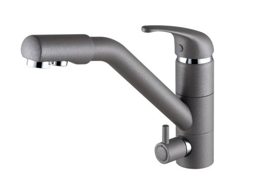 Смеситель для кухни Paulmark HESSEN He213017-402 на мойку хром/серый