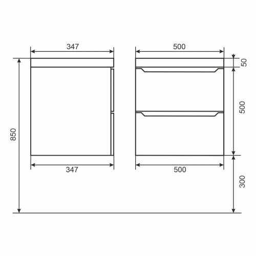 Тумба под раковину Uperwood Tanos 2930205148 50х30 подвесная цвет черный - фото 2