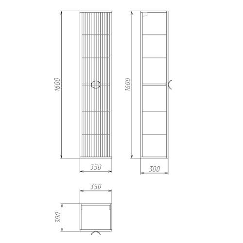 Шкаф-пенал Grossman Атрио 303509 40х160 подвесной цвет белый - фото 4