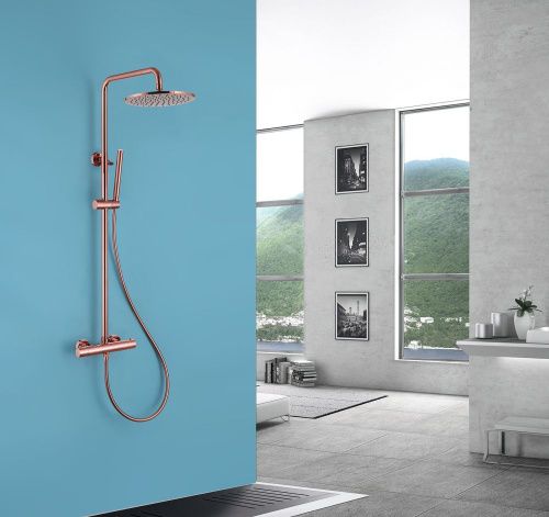 Душевая стойка Abber AF8160RG настенная цвет золото с термостатом - фото 2