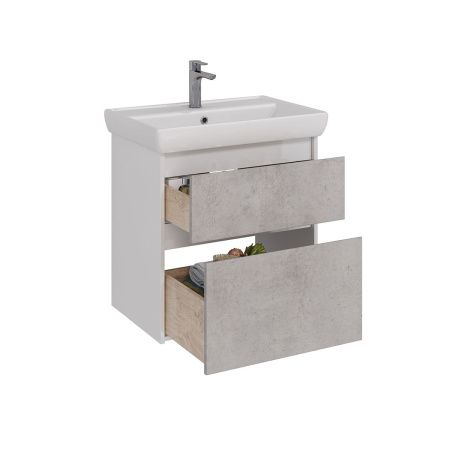 Тумба под раковину LeMark Combi LM03C70T-Beton 60х40 напольная цвет серый/белый