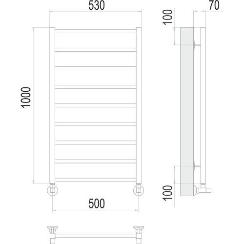 Полотенцесушитель водяной Terminus 4670078529688 55х100 хром - фото 3