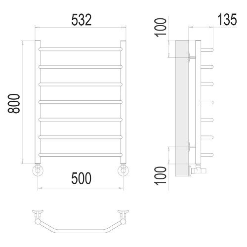 Полотенцесушитель водяной Terminus 4670078530134 55х80 хром - фото 3