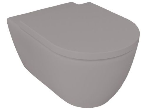 Чаша унитаза подвесная Hatria FUSION A0Y1CC07 цвет серый без сиденья безободковая душевой смыв - фото 2