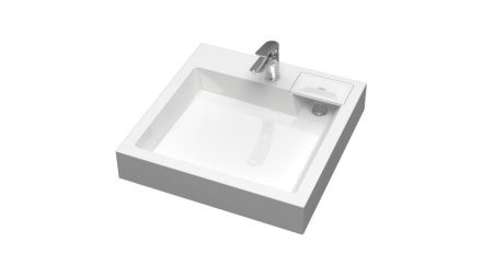 Раковина из литьевого мрамора Uperwood Vission 45483000002 60х60 над стиральной машиной цвет белый