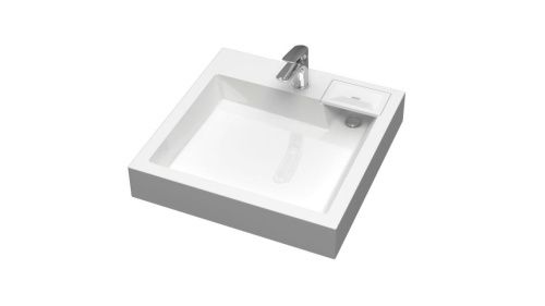 Раковина из литьевого мрамора Uperwood Vission 45483000002 60х60 над стиральной машиной цвет белый - фото 4