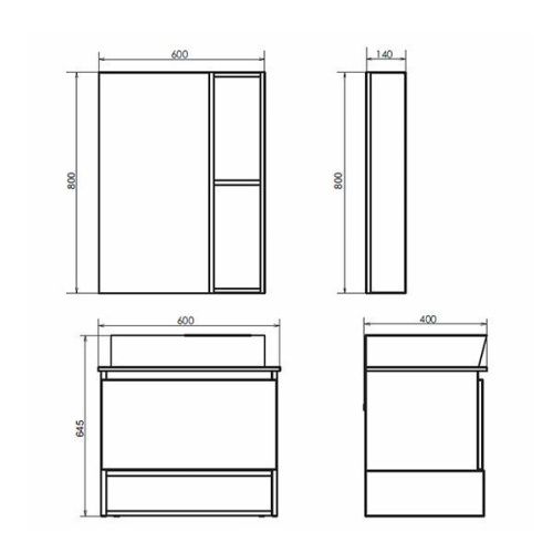 Тумба с раковиной Comforty Прага 00-00014536CF 60х40 подвесная цвет серый - фото 2