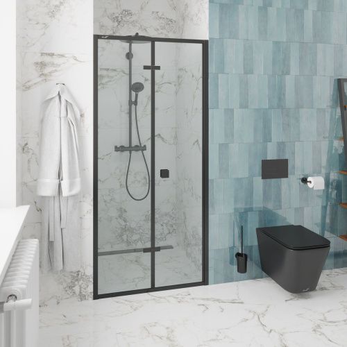 Душевая дверь Cerutti SPA BELLA D91B 90х195 стекло прозрачное профиль черный - фото 5