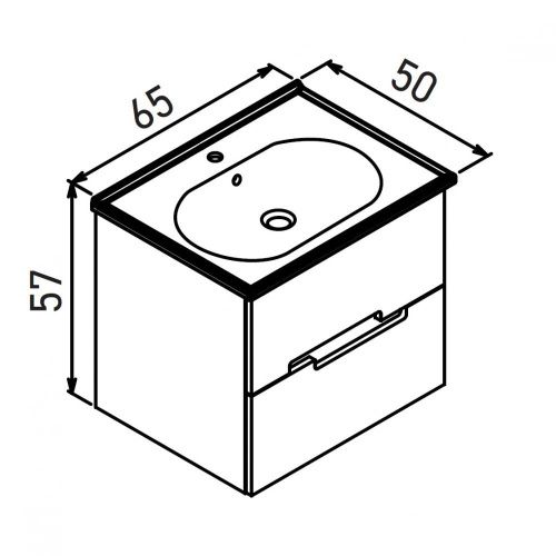 Тумба с раковиной Orka Lodi 5005882 70х50 подвесная цвет белый - фото 2