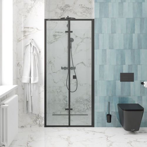 Душевая дверь Cerutti SPA BELLA D91B 90х195 стекло прозрачное профиль черный - фото 3