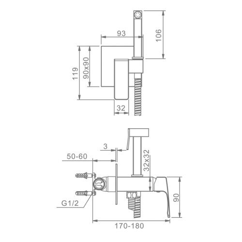 Гигиенический душ со смесителем Raglo R01 R01.52 хром - фото 2