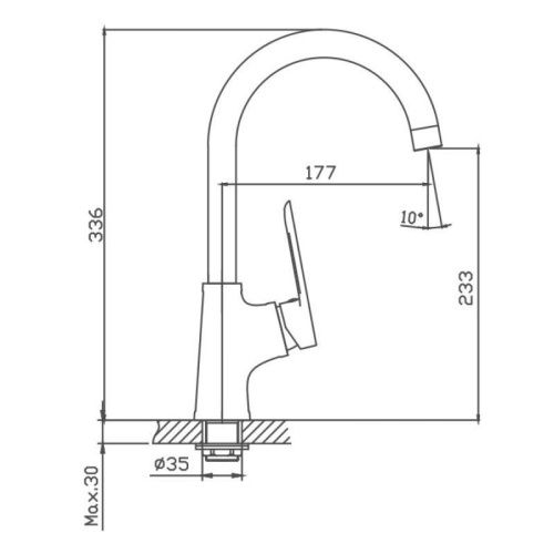 Смеситель для кухни Cron CN70521 на мойку хром - фото 3
