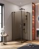 Душевой уголок Cezares SLIDER SLIDER-A-2-90/100-BR-NERO 90х90 стекло тонированное профиль черный без поддона