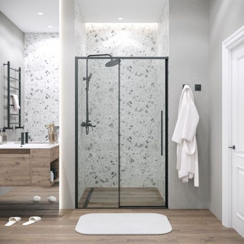 Душевая дверь Grossman Galaxy 100.K33.01.100.21.00 100х195 стекло прозрачное профиль черный - фото 4