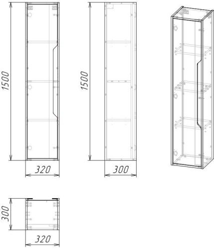 Шкаф-пенал Grossman Лайф 303202 30х150 подвесной цвет коричневый - фото 4