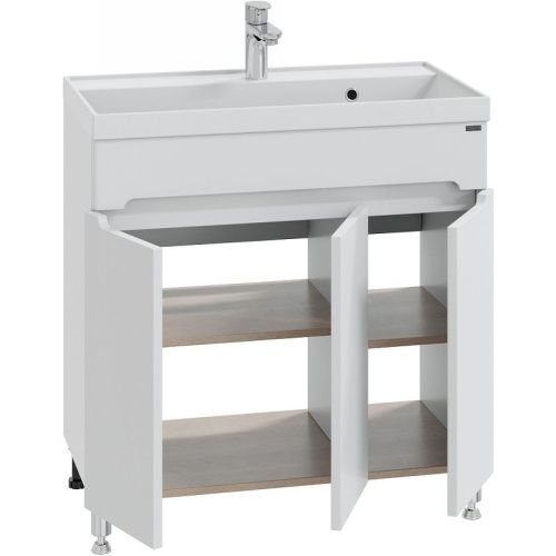 Тумба под раковину СанТа Лондон 224018 80х40 напольная цвет белый - фото 2