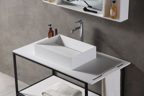 Комплект мебели: консоль + раковина + зеркало Abber 110х60 напольный цвет - фото 3