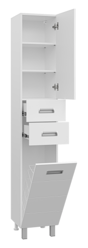 Шкаф-пенал Misty Селена П-Сел05035-01БкП 40х190 напольный цвет белый - фото 4