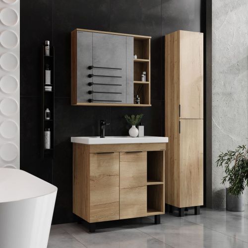 Тумба под раковину Onika Легран 108063 80х40 напольная цвет коричневый - фото 5