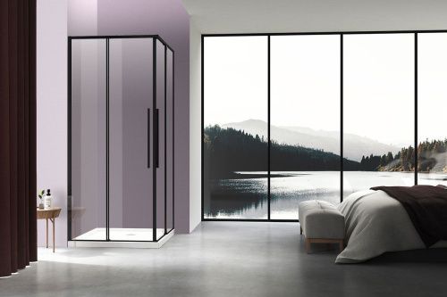 Душевой уголок Vincea Slim-N VSS-4SN9010CLB 100х90 стекло прозрачное профиль черный без поддона - фото 2