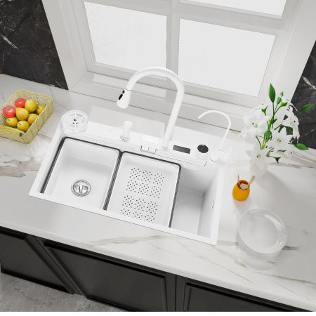 Кухонная мойка Savol S-SC002W 75х45 цвет белый поверхность матовая