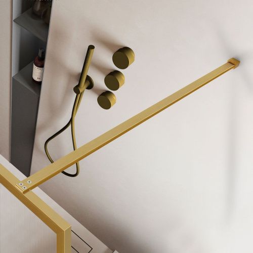 Душевая перегородка Vincea Walk in HP Art VSW-1HP110FLBG 110х200 стекло рифленое профиль золото - фото 3