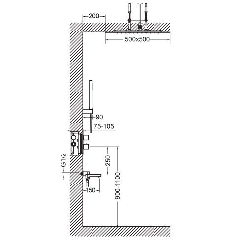 Душевая стойка Timo Petruma SX-5019/18SM настенная цвет серый - фото 3