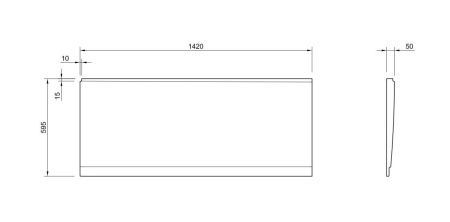 Боковая панель для ванны Cezares PLANE_DUO PLANE_DUO-145-SP-R-W37