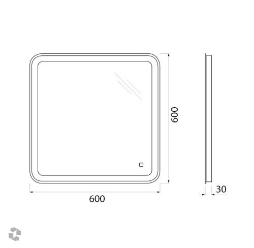 Зеркало с подсветкой BelBagno Marino SPC-MAR-600-600-LED-TCH 60х60 подвесное - фото 5