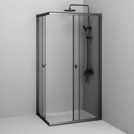 Душевой уголок Am.Pm Sunny W87G-403-10080-BT 100х80 стекло прозрачное профиль черный без поддона