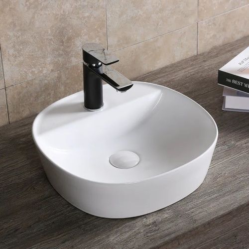 Раковина из сантехнического фарфора Cerutti SPA CR0075 40х40 накладная цвет белый 1 отверстие под смеситель - фото 3