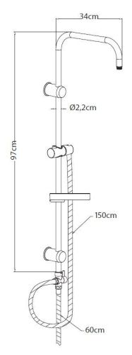 Душевая стойка Creavit SH630 настенная цвет хром - фото 2