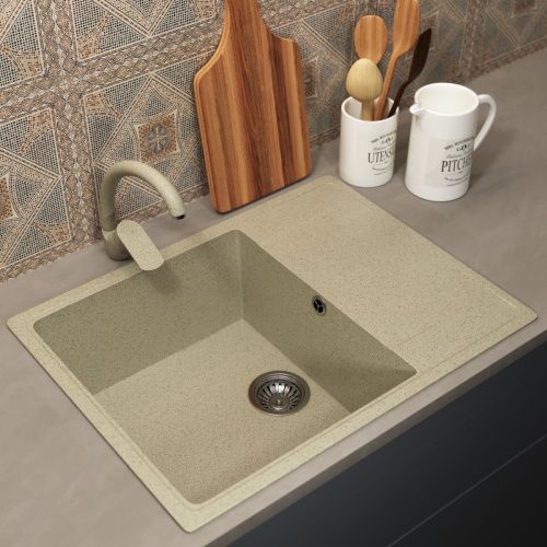 Кухонная мойка Uperwood ECON UPD-202 4010202105 65х50 цвет бежевый поверхность матовая - фото 2