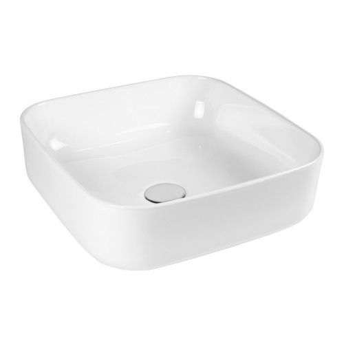 Раковина из сантехнического фарфора Bond Cube S57-380 40х40 накладная цвет белый без отверстий под смеситель