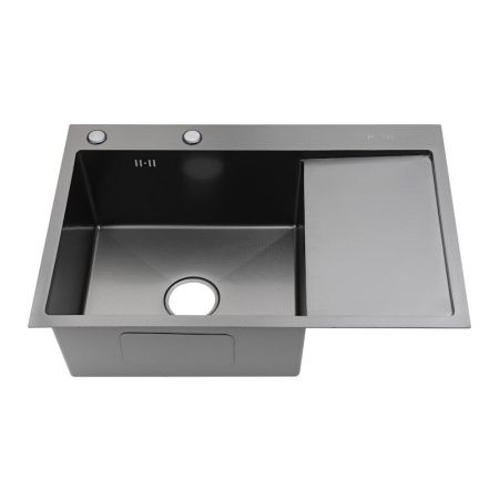 Кухонная мойка Fmark FSC7550Q-L 75х50 цвет серый поверхность матовая