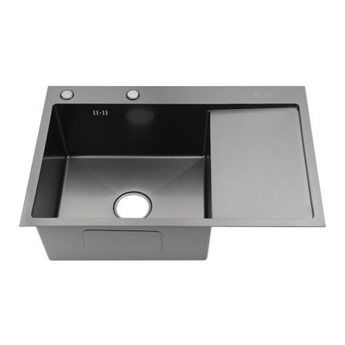 Кухонная мойка Fmark FSC7550Q-L 75х50 цвет серый поверхность матовая - фото 2