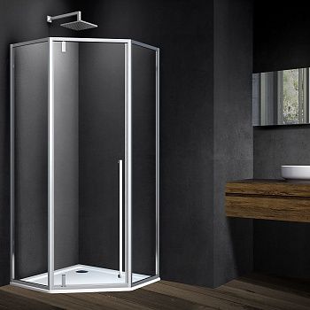 Душевой уголок Vincea Penta VSP-3P100CL 100х100 стекло прозрачное профиль хром без поддона