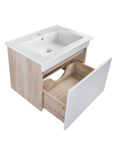 Тумба под раковину Runo Модена 00-00001427 70х50 подвесная цвет коричневый - фото 2