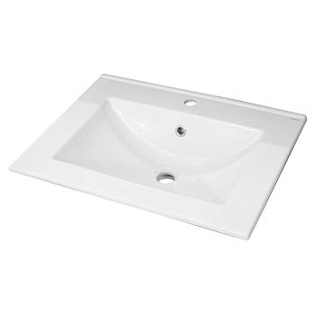 Раковина из сантехнического фарфора Onika Бергамо CDB00018485 70х50 накладная цвет белый 1 отверстие под смеситель