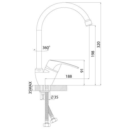 Смеситель для кухни Rossinka D D40-23 уц на мойку хром