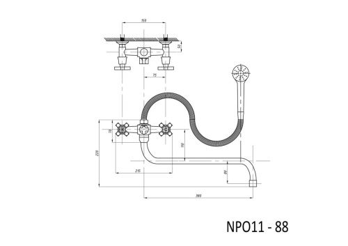Cмеситель для ванны и душа TSARSBERG TSB-11-88 настенный хром - фото 3